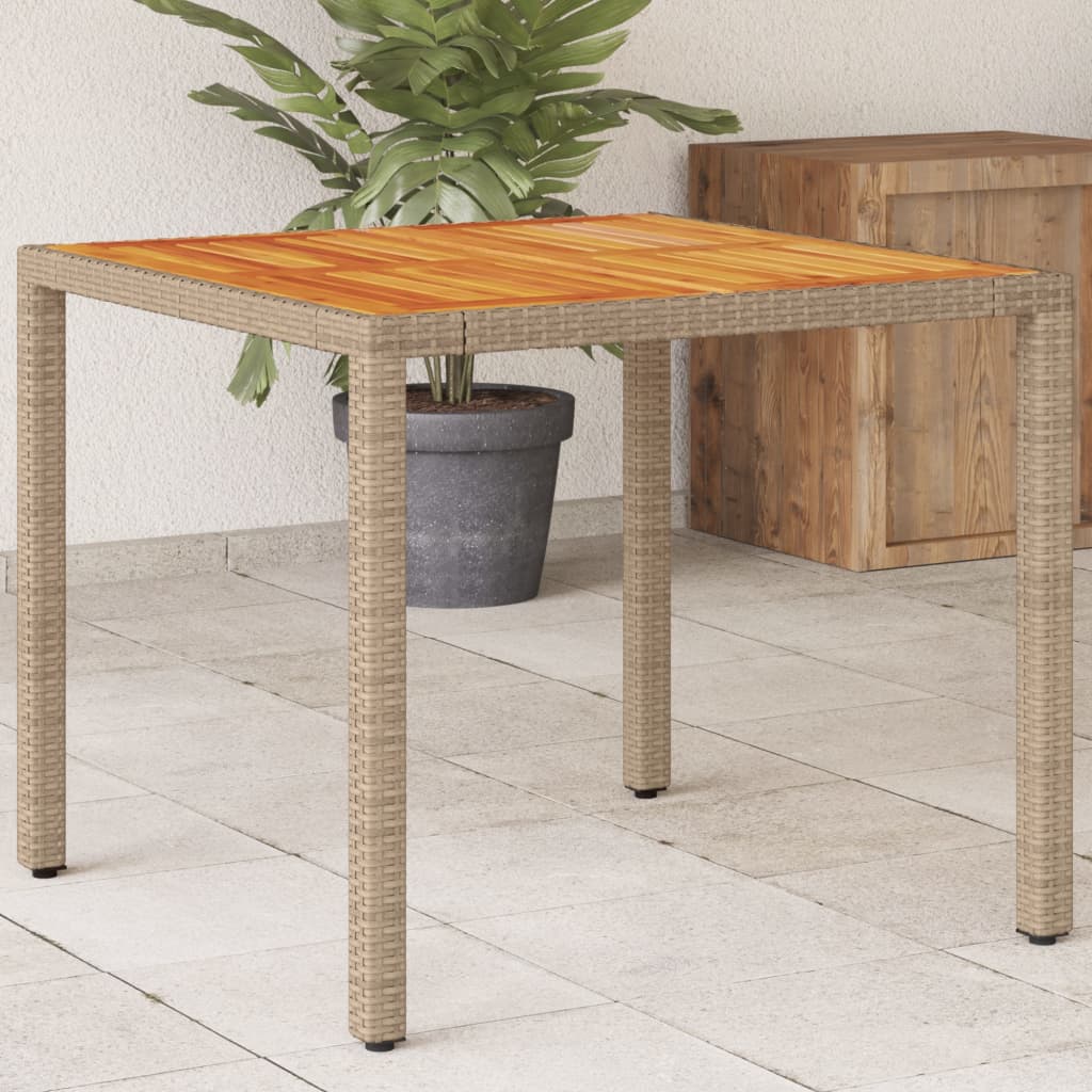 Tavolo da Giardino Polyrattan e Legno Acacia