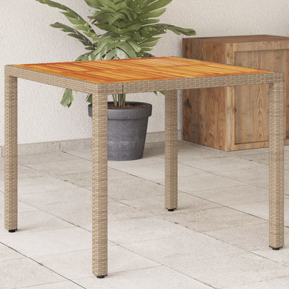 Tavolo da Giardino Polyrattan e Legno Acacia