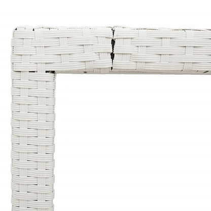 Tavolo Giardino Piano in Vetro Bianco 190x90x75 cm Polyrattan - homemem39