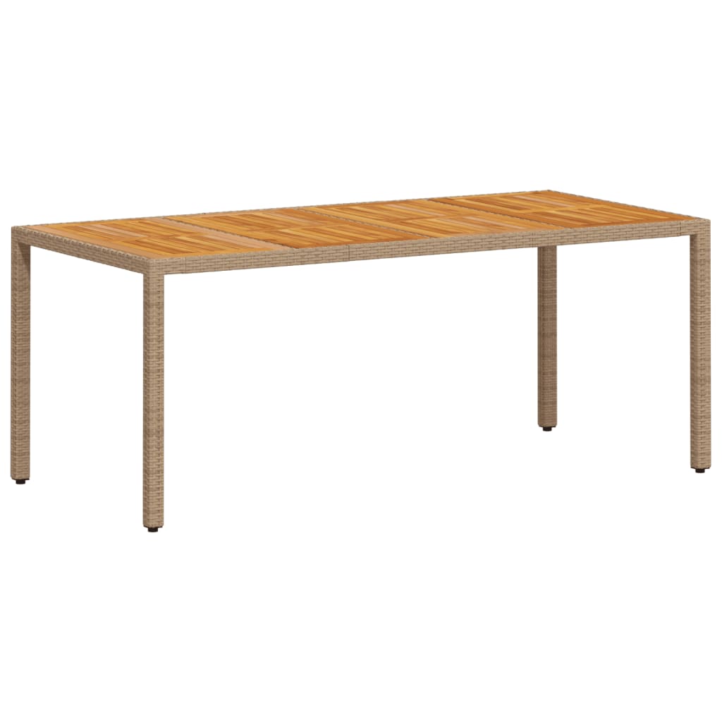 Tavolo da Giardino Polyrattan e Legno Acacia