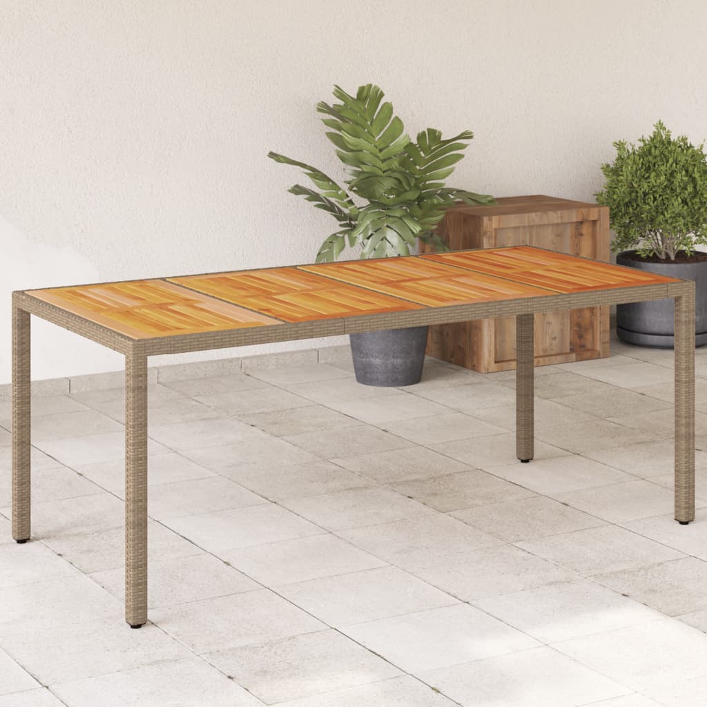 Tavolo da Giardino Polyrattan e Legno Acacia