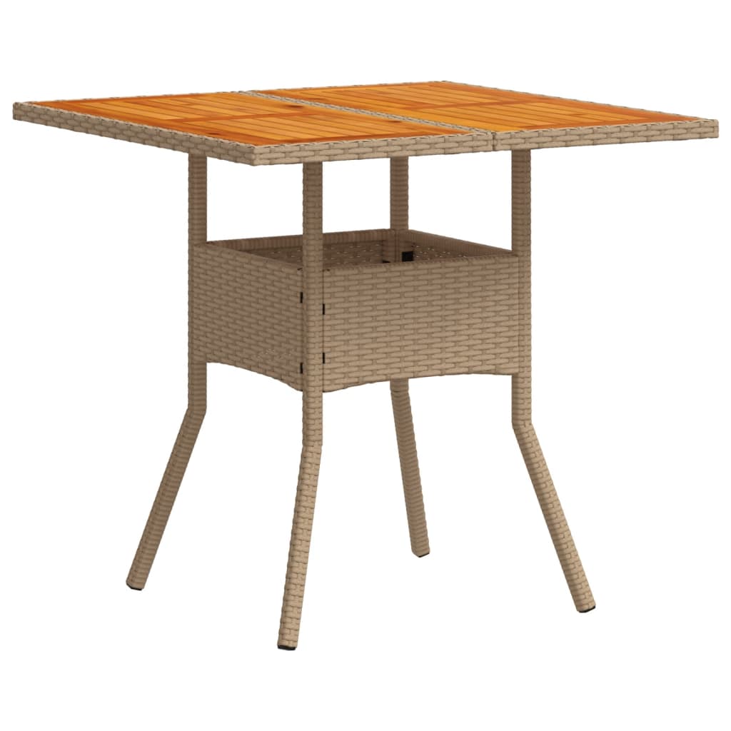 Tavolo da Giardino Polyrattan e Legno Acacia