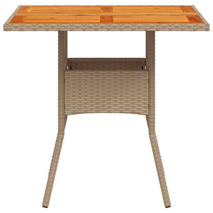 Tavolo da Giardino Polyrattan e Legno Acacia