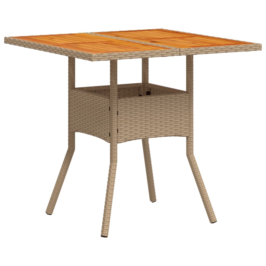 Tavolo da Giardino Polyrattan e Legno Acacia
