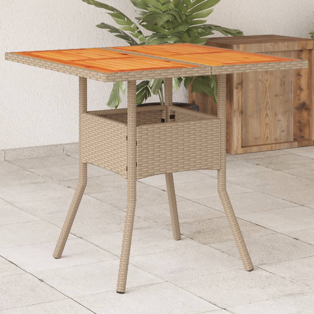 Tavolo da Giardino Polyrattan e Legno Acacia