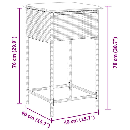 Sgabelli da Bar con Cuscini 2 pz Neri in Polyrattan