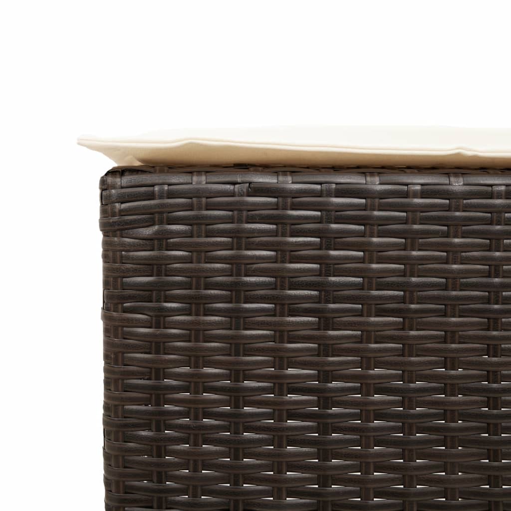 Sgabelli da Bar con Cuscini 2 pz Marroni in Polyrattan | homemem39