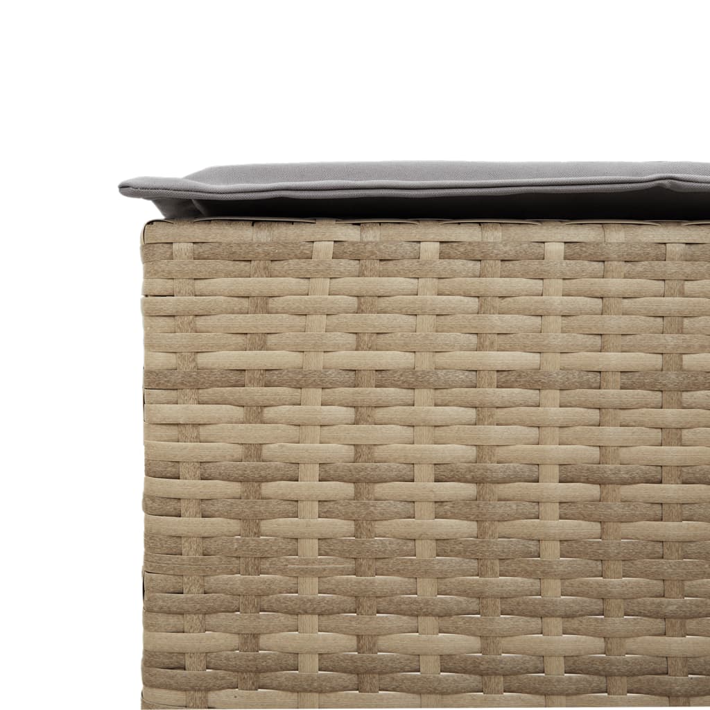 Sgabelli da Bar con Cuscini 2 pz Beige in Polyrattan - homemem39