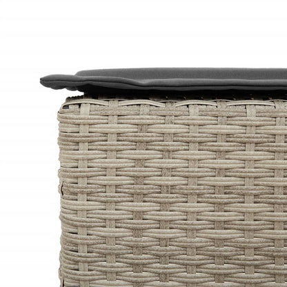 Sgabelli da Bar con Cuscini 2 pz Grigio Chiaro in Polyrattan | homemem39