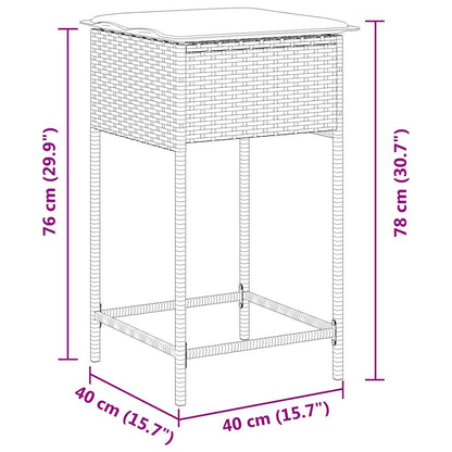 Sgabelli da giardino con Cuscini 2 pz in Polyrattan Grigio