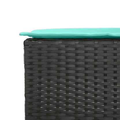 Sgabelli da giardino con Cuscini 2 pz in Polyrattan Nero