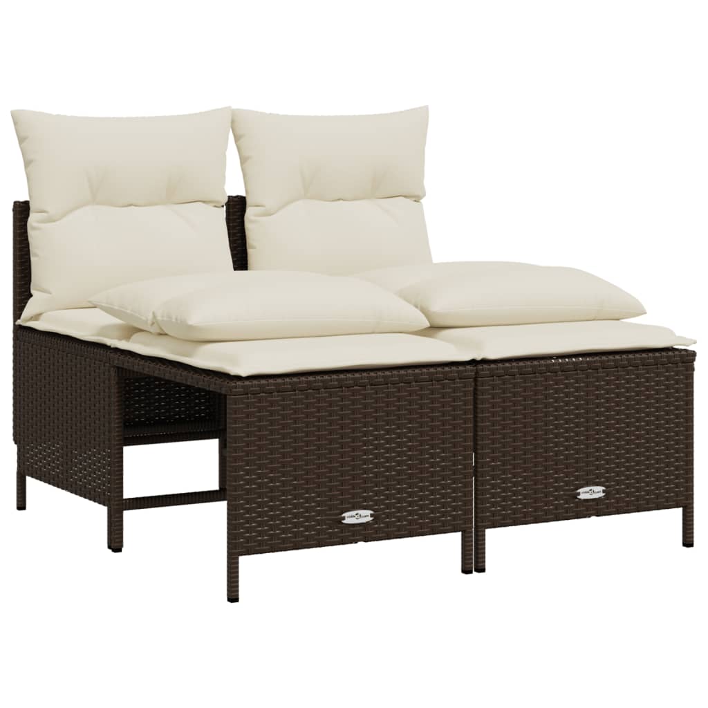 Set Divano da Giardino 4 pz con Cuscini in Polyrattan