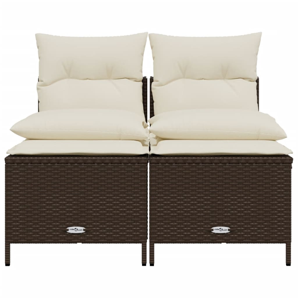 Set Divano da Giardino 4 pz con Cuscini in Polyrattan