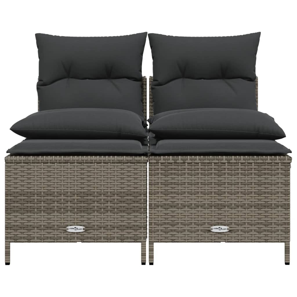 Set Divani da Giardino 4 pz con Cuscini in Polyrattan Grigio | homemem39