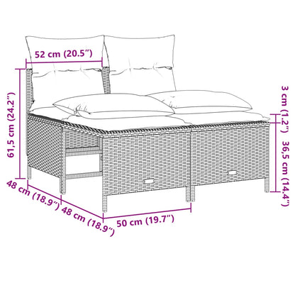 Set Divani da Giardino 4 pz con Cuscini in Polyrattan Grigio | homemem39