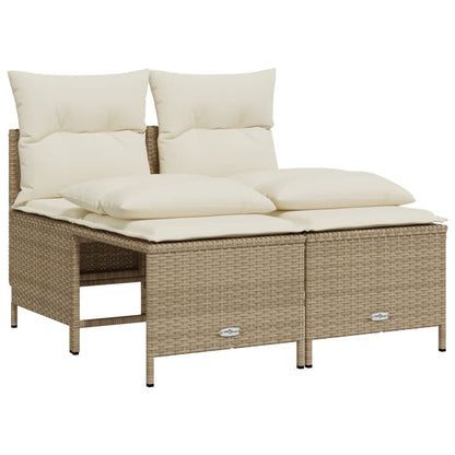 Set Divano da Giardino 4 pz con Cuscini Beige in Polyrattan - homemem39