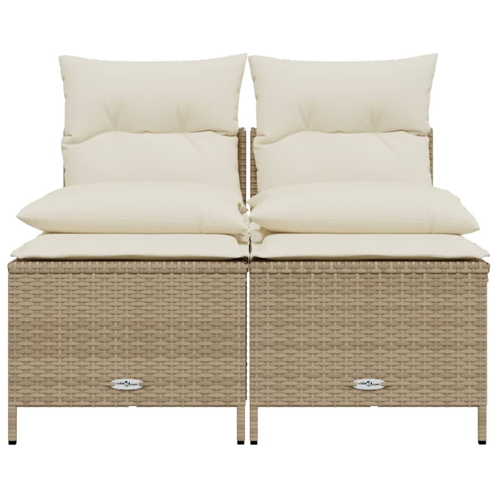 Set Divano da Giardino 4 pz con Cuscini Beige in Polyrattan - homemem39