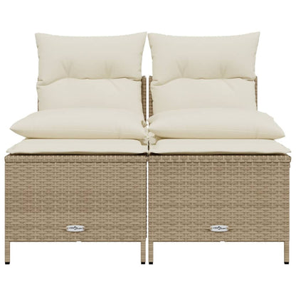 Set Divano da Giardino 4 pz con Cuscini Beige in Polyrattan - homemem39