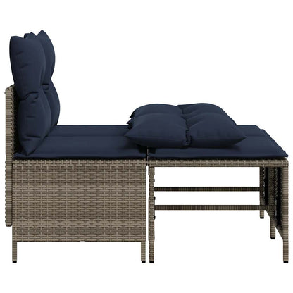 Set Divani da Giardino 4 pz con Cuscini Grigio in Polyrattan
