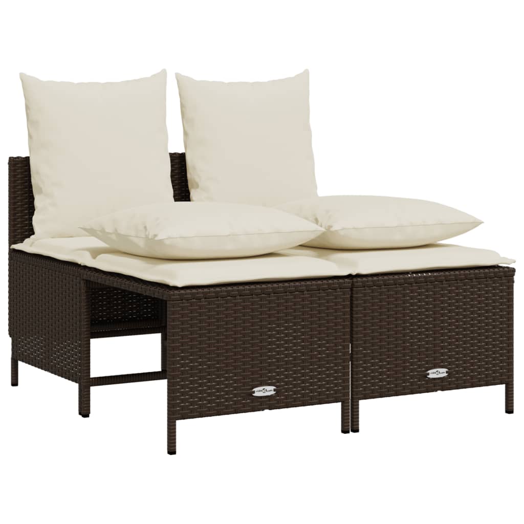 Set Divano da Giardino 4 pz con Cuscini in Polyrattan