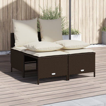 Set Divano da Giardino 4 pz con Cuscini in Polyrattan