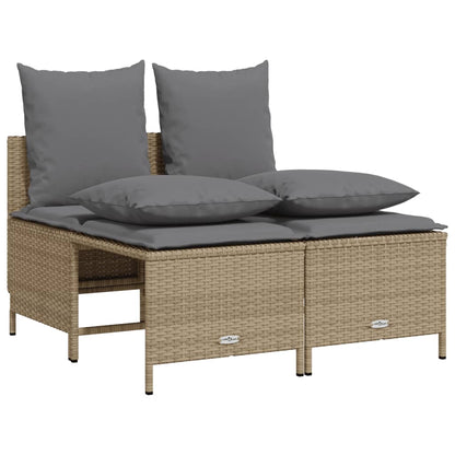 Set Divano da Giardino 4 pz con Cuscini Beige in Polyrattan - homemem39
