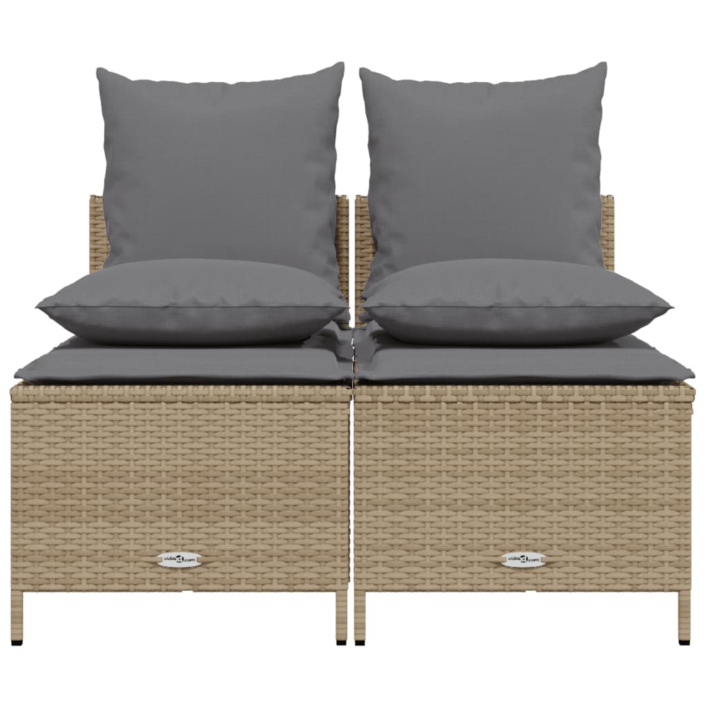 Set Divano da Giardino 4 pz con Cuscini Beige in Polyrattan - homemem39
