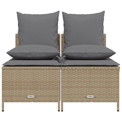Set Divano da Giardino 4 pz con Cuscini Beige in Polyrattan - homemem39