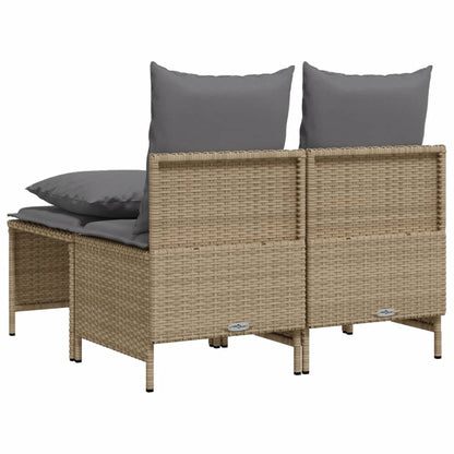 Set Divano da Giardino 4 pz con Cuscini Beige in Polyrattan - homemem39