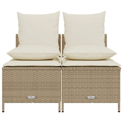Set Divano da Giardino 4 pz con Cuscini Beige in Polyrattan - homemem39