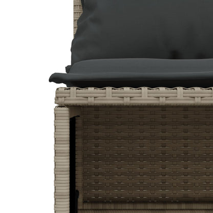 Set Divano da Giardino 4pz con Cuscini Grigio Chiaro Polyrattan | homemem39