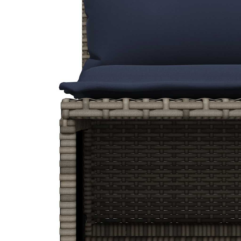 Set Divani da Giardino 4 pz con Cuscini Grigio in Polyrattan