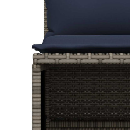 Set Divani da Giardino 4 pz con Cuscini Grigio in Polyrattan