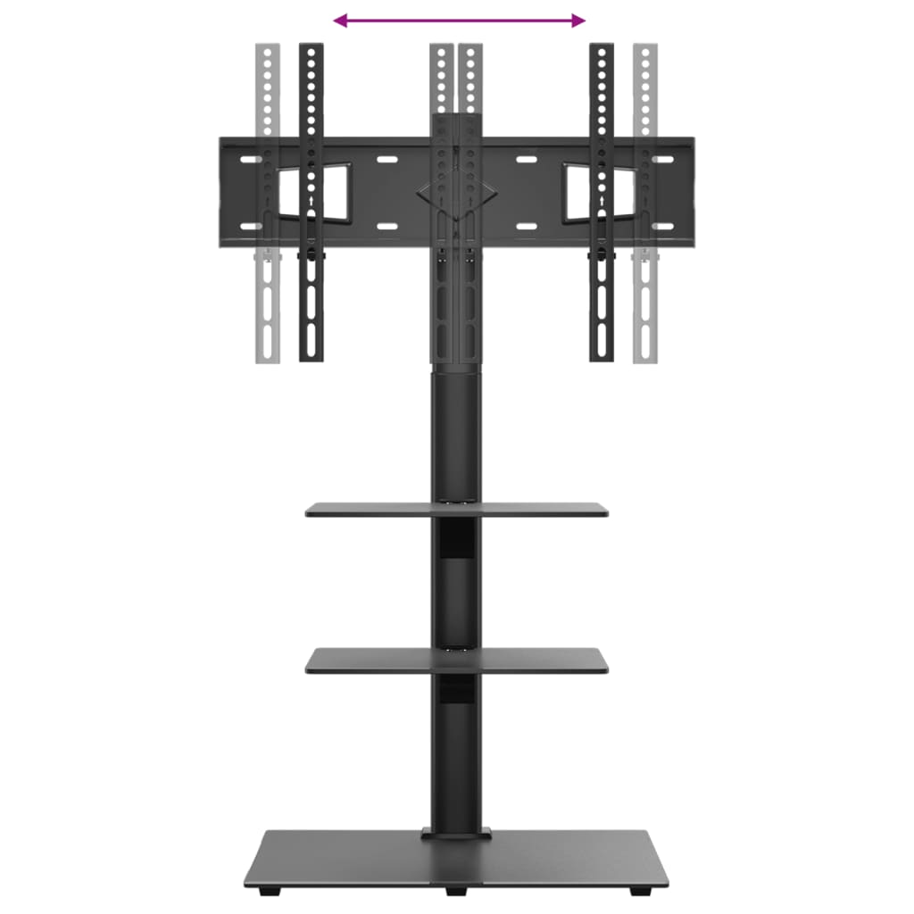 Supporto TV Angolare a 3 Ripiani per 32-65 Pollici Nero - homemem39