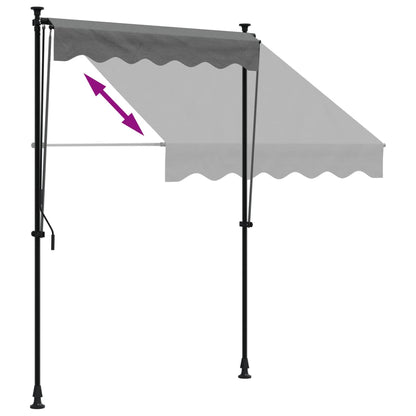 Tenda da Sole Retrattile Antracite 150x150 cm Tessuto e Acciaio - homemem39