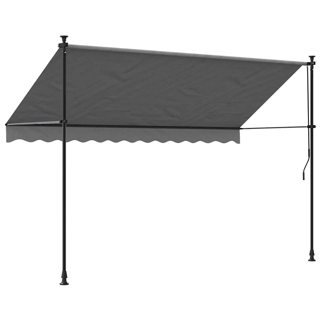 Tenda da Sole Retrattile Antracite 300x150 cm Tessuto e Acciaio | homemem39