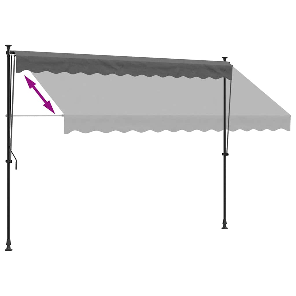 Tenda da Sole Retrattile Antracite 300x150 cm Tessuto e Acciaio | homemem39