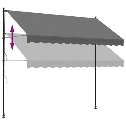 Tenda da Sole Retrattile Antracite 300x150 cm Tessuto e Acciaio | homemem39