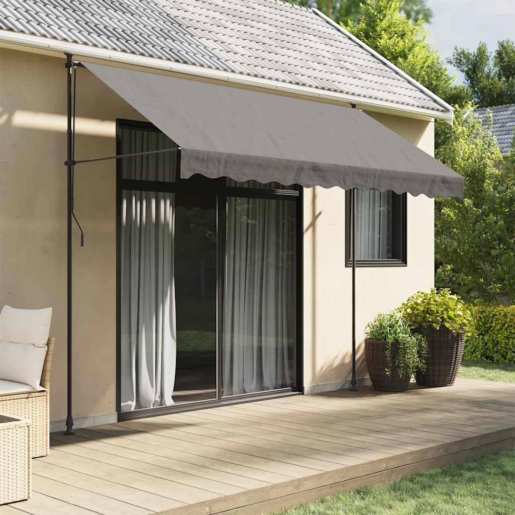 Tenda da Sole Retrattile Antracite 300x150 cm Tessuto e Acciaio | homemem39