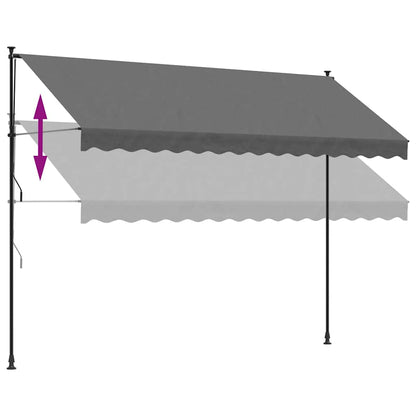 Tenda da Sole Retrattile Antracite 350x150 cm Tessuto e Acciaio - homemem39