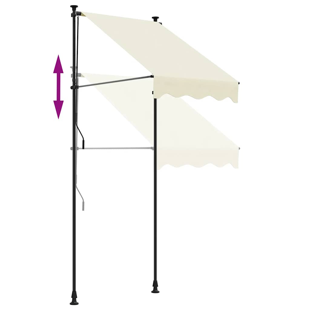 Tenda da Sole Retrattile Crema 100x150 cm in Tessuto e Acciaio - homemem39