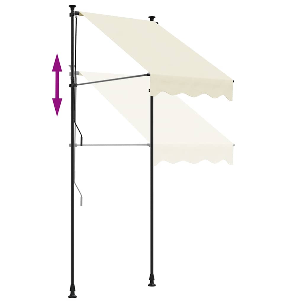 Tenda da Sole Retrattile Crema 150x150 cm in Tessuto e Acciaio - homemem39