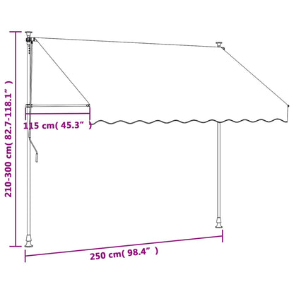 Tenda da Sole Retrattile Crema 250x150 cm in Tessuto e Acciaio - homemem39