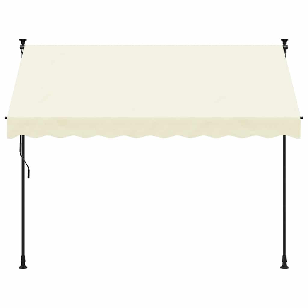 Tenda da Sole Retrattile Crema 300x150 cm in Tessuto e Acciaio - homemem39