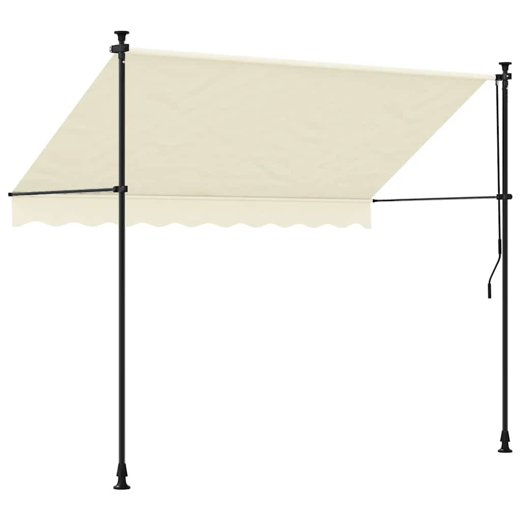 Tenda da Sole Retrattile Crema 300x150 cm in Tessuto e Acciaio - homemem39