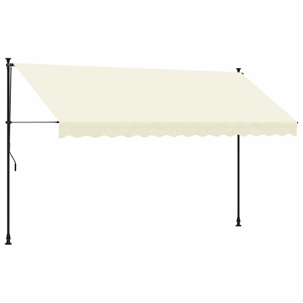 Tenda da Sole Retrattile Crema 350x150 cm in Tessuto e Acciaio - homemem39