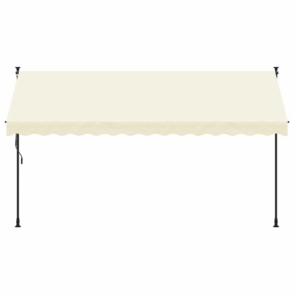 Tenda da Sole Retrattile Crema 350x150 cm in Tessuto e Acciaio - homemem39
