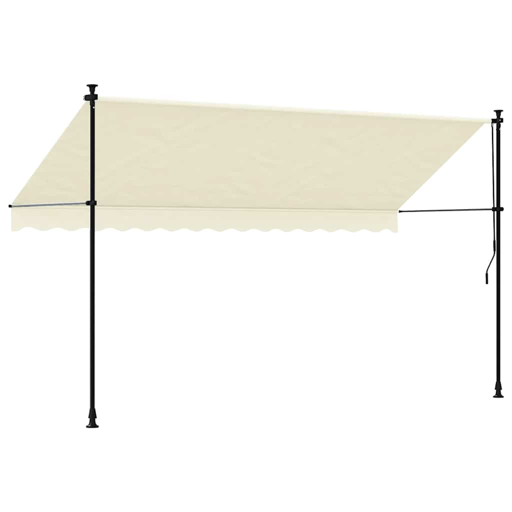 Tenda da Sole Retrattile Crema 350x150 cm in Tessuto e Acciaio - homemem39