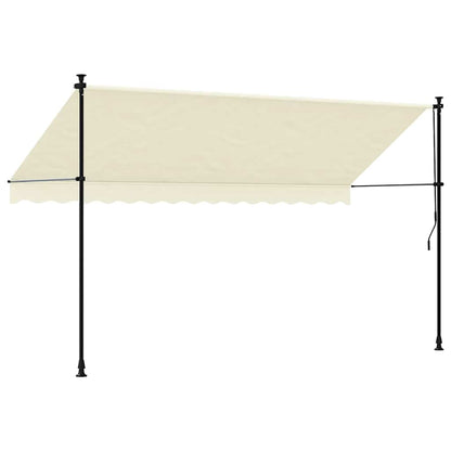Tenda da Sole Retrattile Crema 350x150 cm in Tessuto e Acciaio - homemem39