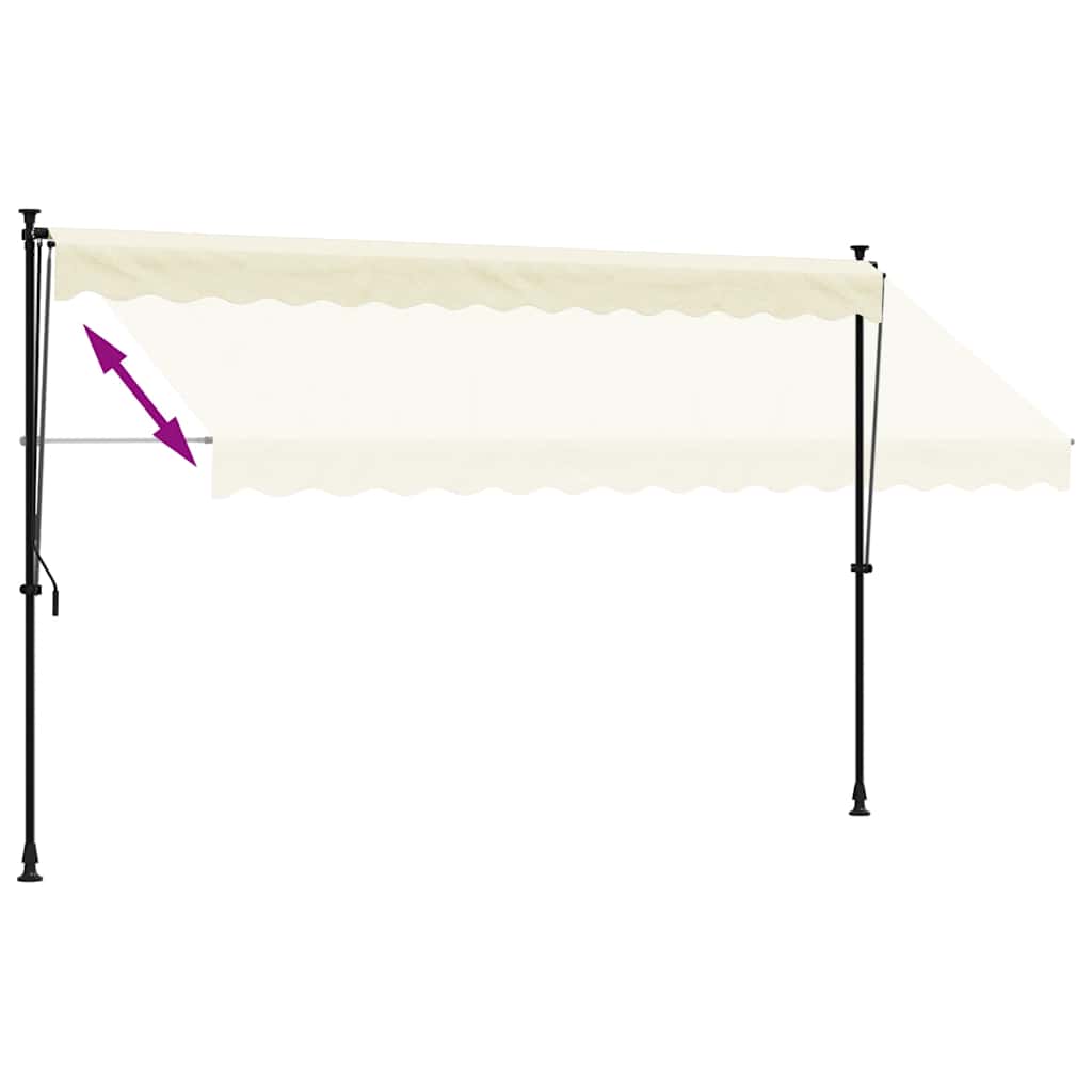 Tenda da Sole Retrattile Crema 350x150 cm in Tessuto e Acciaio - homemem39